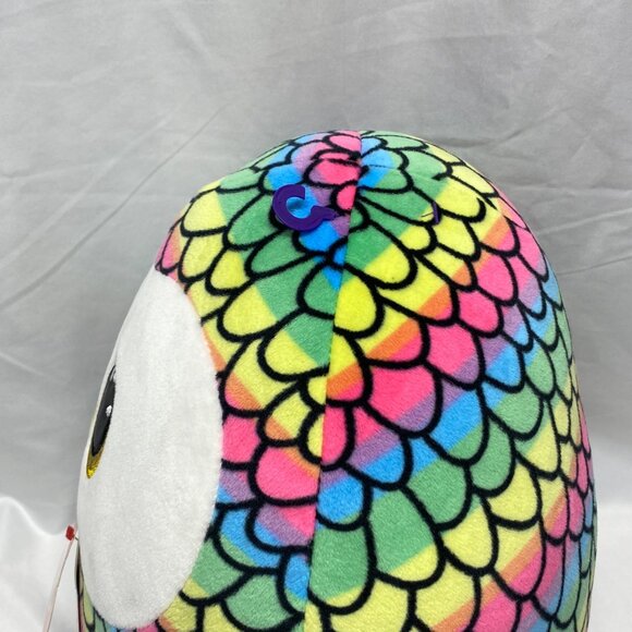 Ty Squish-A-Boos Owen Owl Plush 10" Rainbow Scales Toy - Picture 8 of 12
